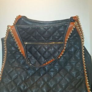 Big Buddah Black Quilted Look Bag